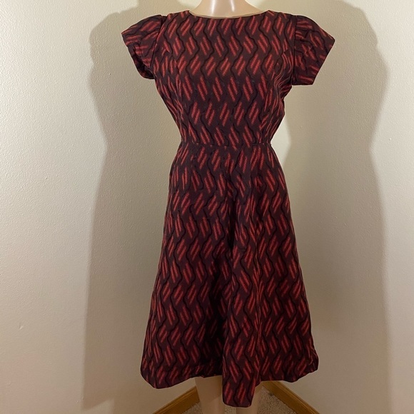 Vintage 50’s Hand Crafted Maroon Dress - Picture 1 of 7